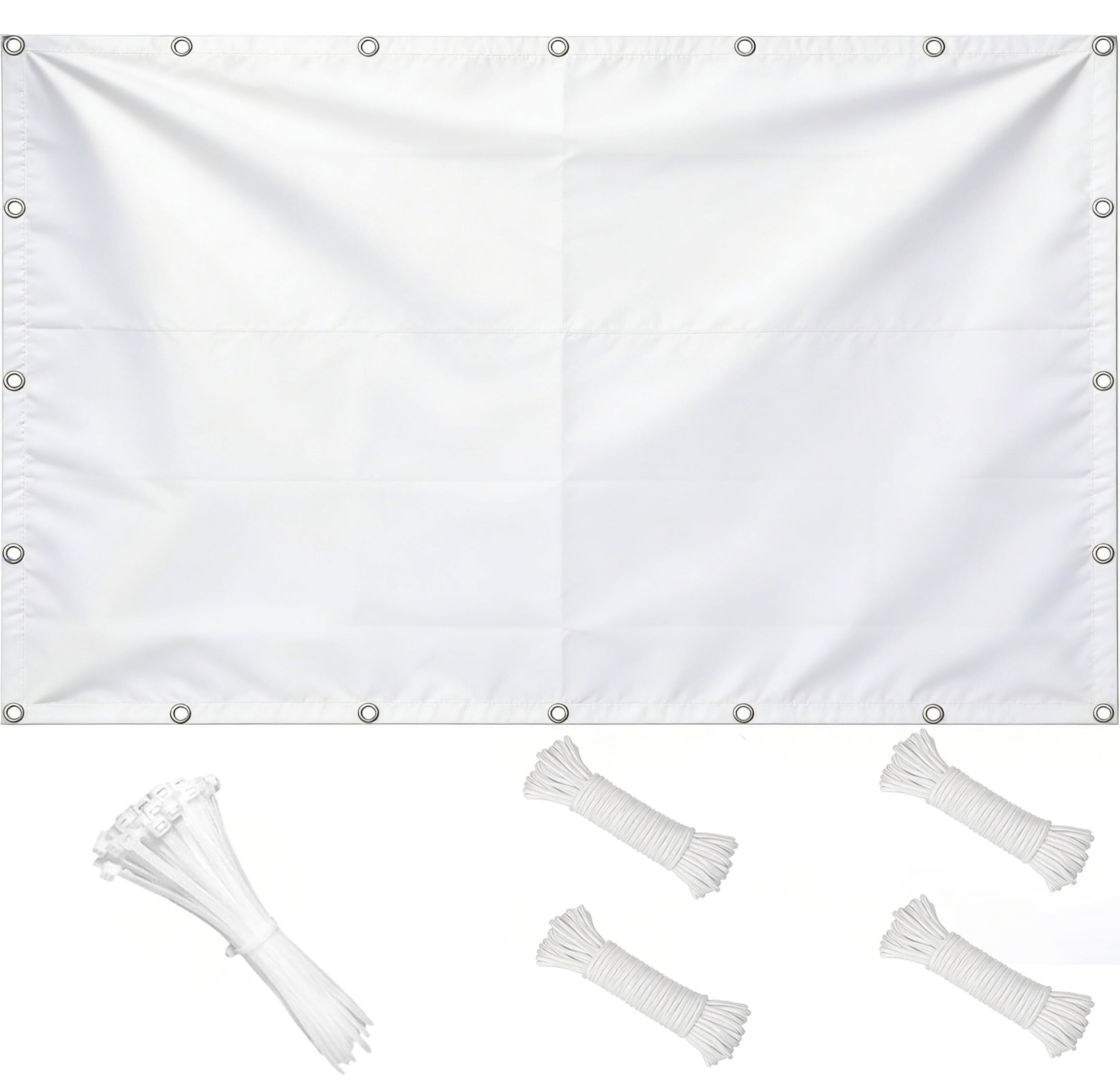 Voile électrique imperméable blanc 1,3x18 m pour extérieur et grand balcon