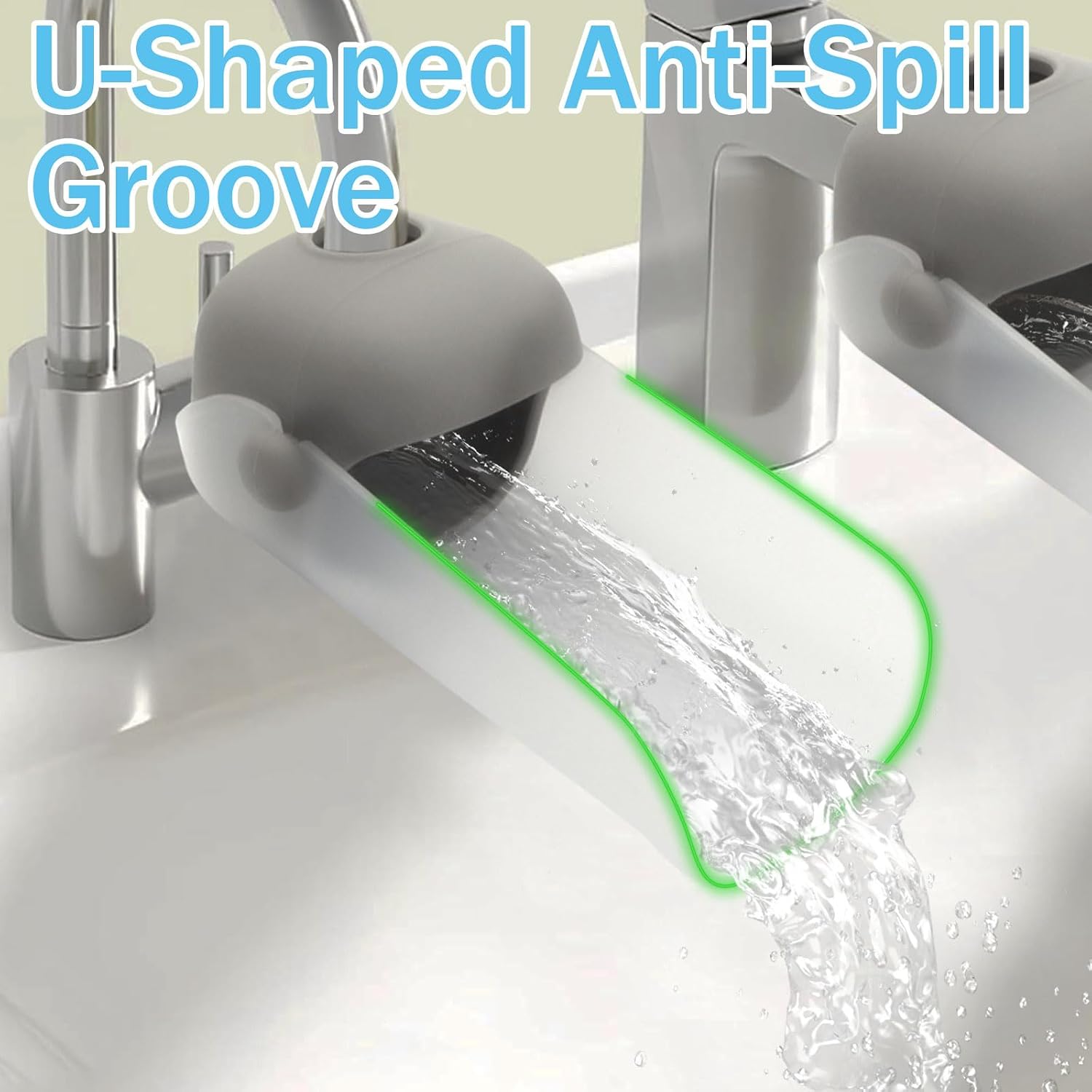 2Pcs Faucet Extender for Kitchen and Bathtub Sink, Sink Extender for Kids Boys Girls, Grey
