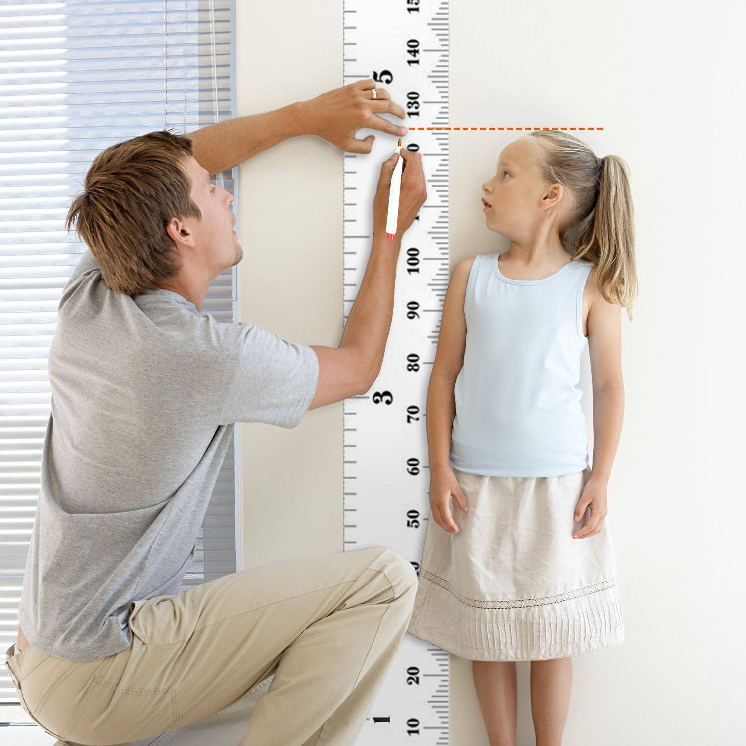 1 Piece of Children's Height Chart, 8 Color Paintbrushes, Canvas Height Ruler, Children's Height Measuring Device - Image 4
