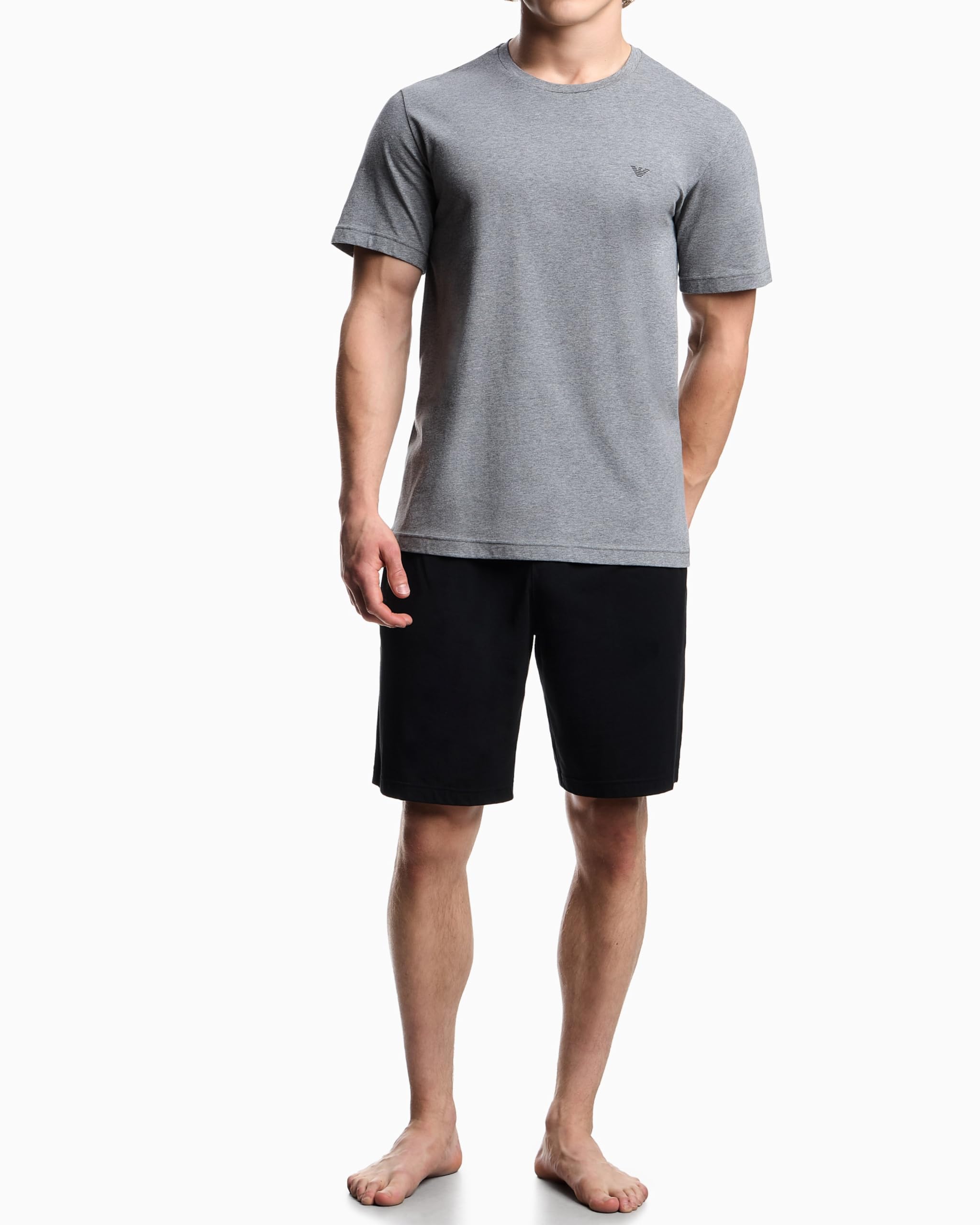Emporio Armani T-Shirt+Shorts Pyjama Set di Pigiama Uomo (Pacco da 2)