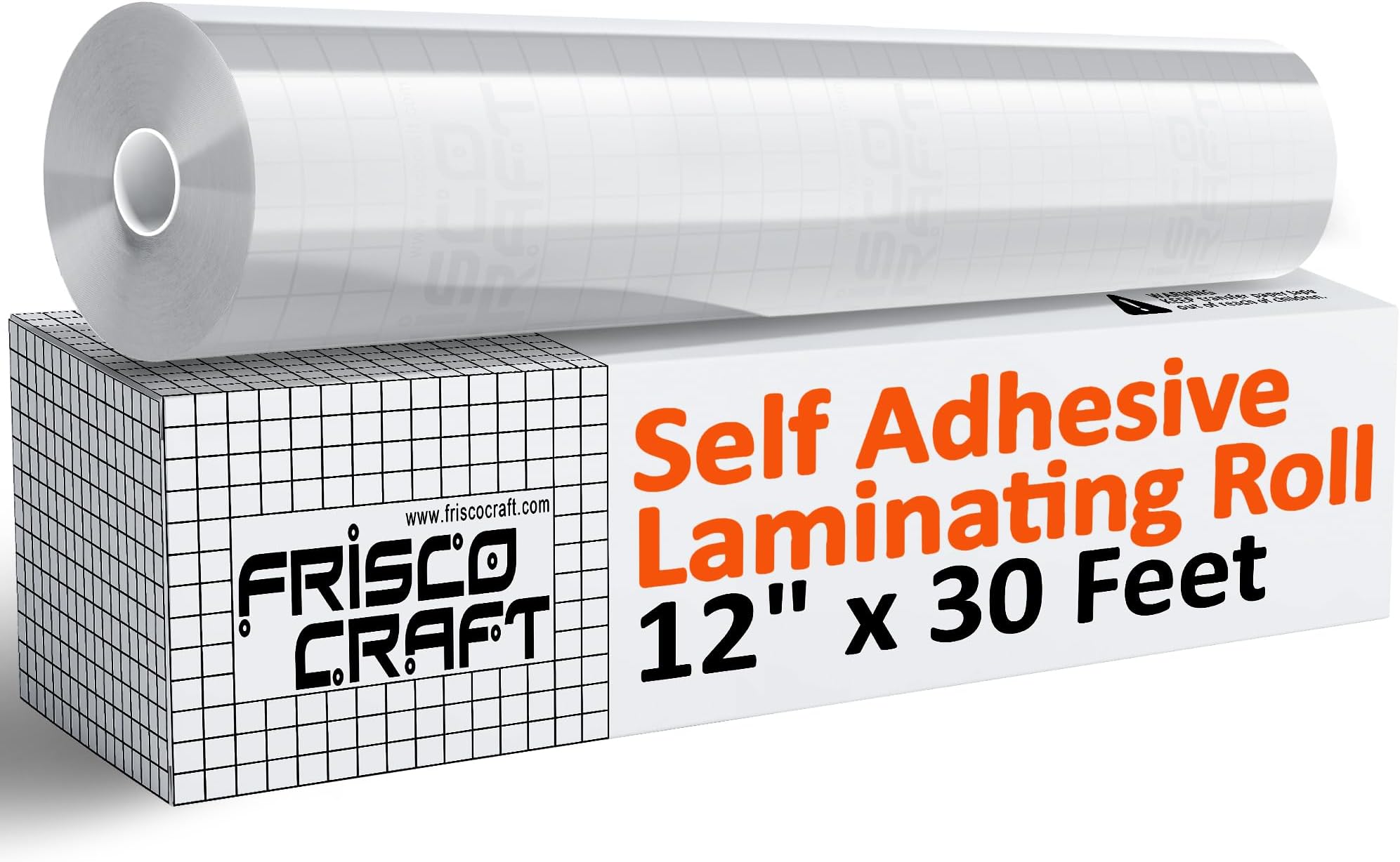 Frisco Craft Transparent Self Adhesive Laminating Roll - Self Laminating Sheets for Decals, Sticker, Photos & More - No Heat Sealing, Glossy, Clear Sheets (12" x 30 ft)