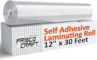 Frisco Craft Transparent Self Adhesive Laminating Roll - Self Laminating Sheets for Decals, Sticker, Photos & More - No Heat Sealing, Glossy, Clear Sheets (12" x 30 ft)