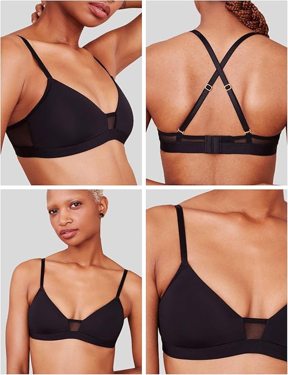 Pepper Bra for AAB Cups | Lightly Lined Wirefree T-Shirt Bra for Women, Convertible Racerback Straps, Wide Cup Coverage
