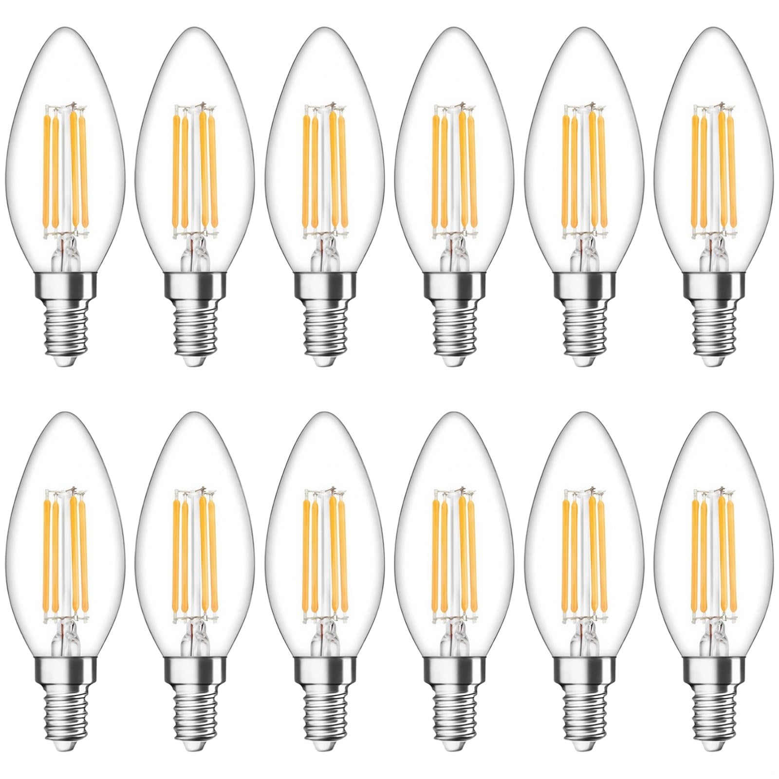 Ampoules LED E14 dimmables culot petit vis 6W blanc chaud lot de 12