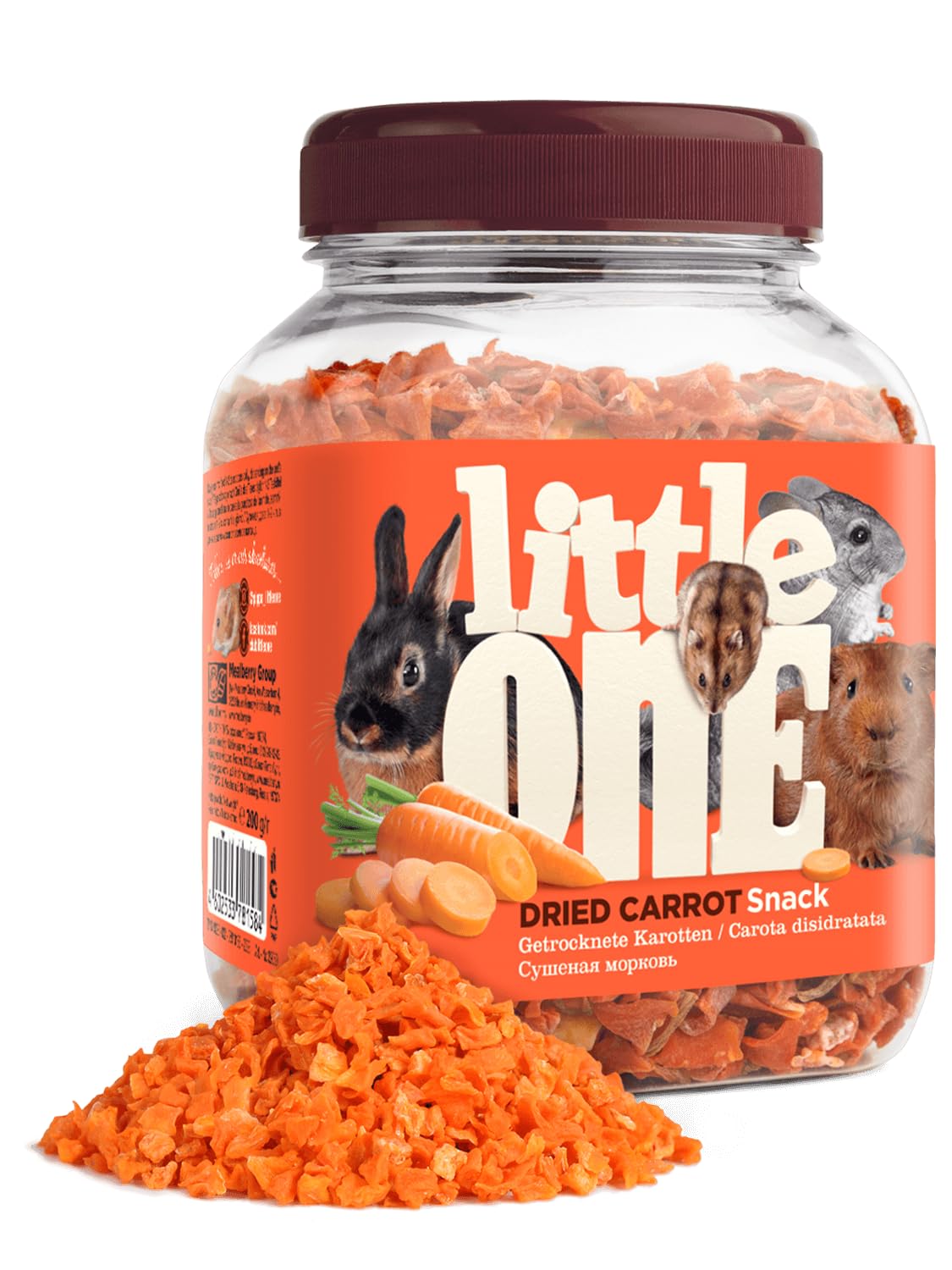 Little One Carottes Séchées | 200 g | Aliment Complémentaire pour Rongeurs | Riche en Vitamines et Minéraux | Séchage Doux pour Un Arôme Intense et Un Goût Particulier