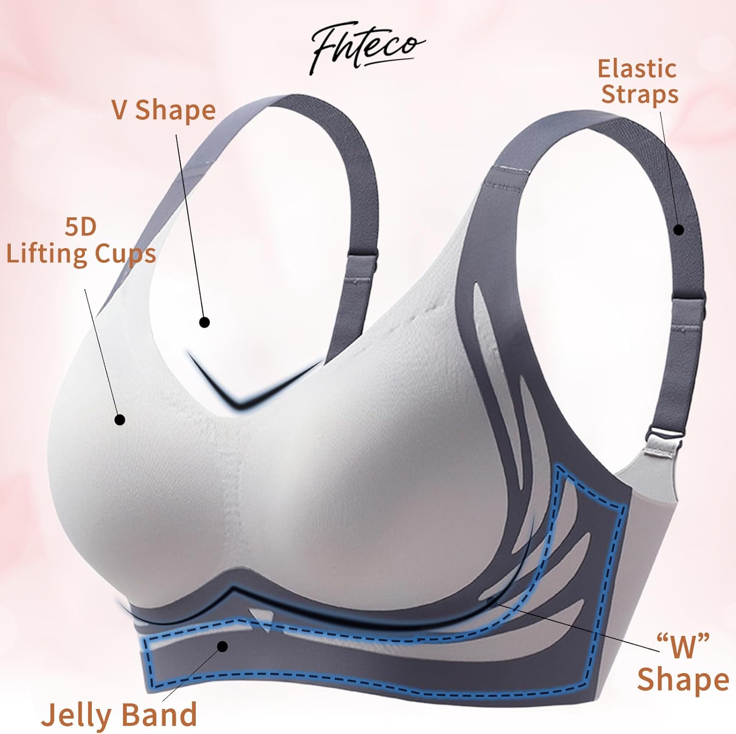 Smoothing Bra Anti Sagging Wireless Push Up Bras for Women No Underwire Full Coverage Bra Comfy Bras for Women - Image 7
