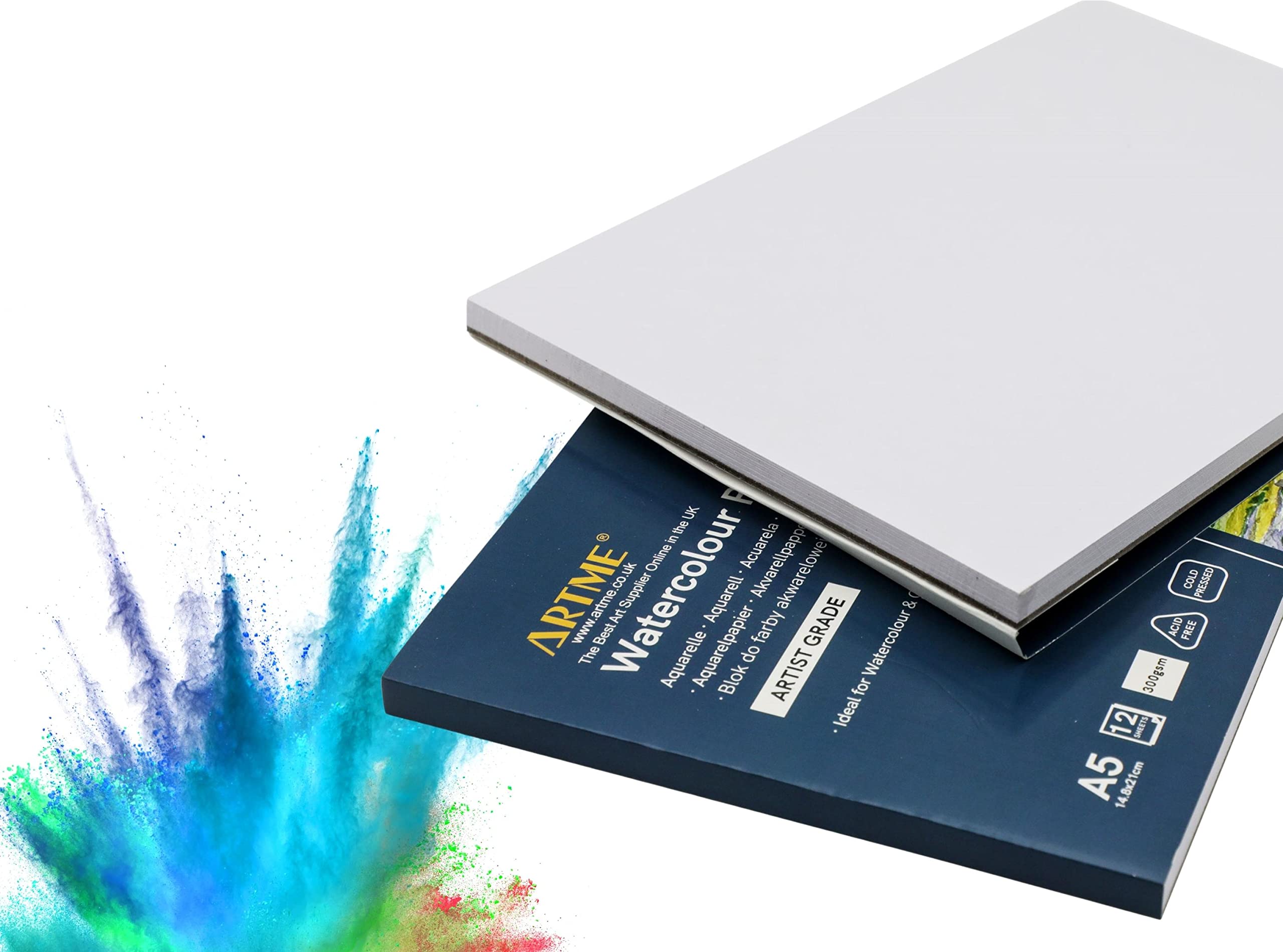 Bloc Aquarelle Fabriano Watercolour 300g/m² – 24x32 Cm – 20 Feuilles Grain Fin – 25% Coton – Sans Acide – Idéal Débutants & Pros
