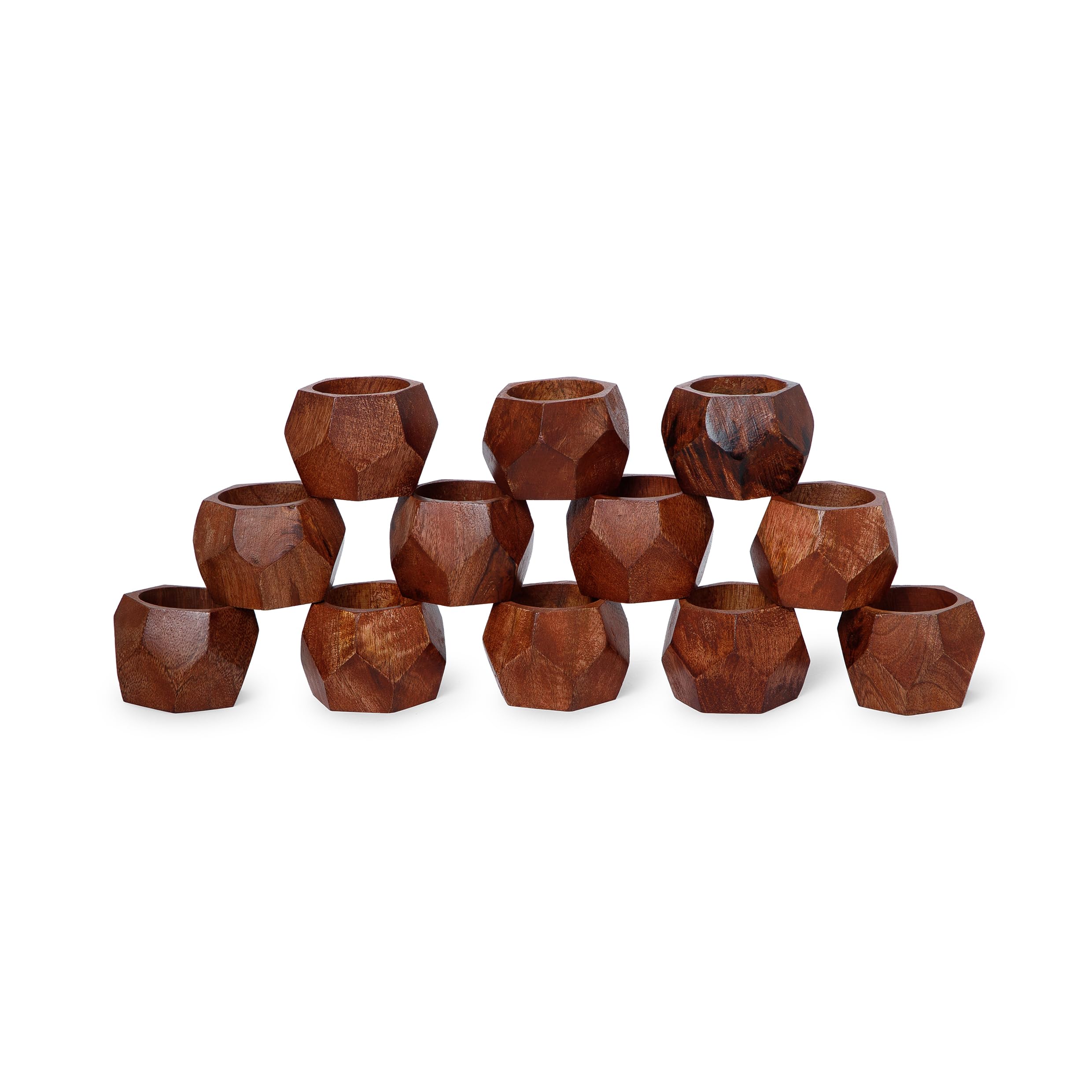 Lightnpro Natural Wooden Decorative Napkin Rings Set of 12, Serviette Napkin Rings Bulk for Party Decoration, Table Top Décor for Dinning Table, Everyday, Christmas, Easter Family Gatherings