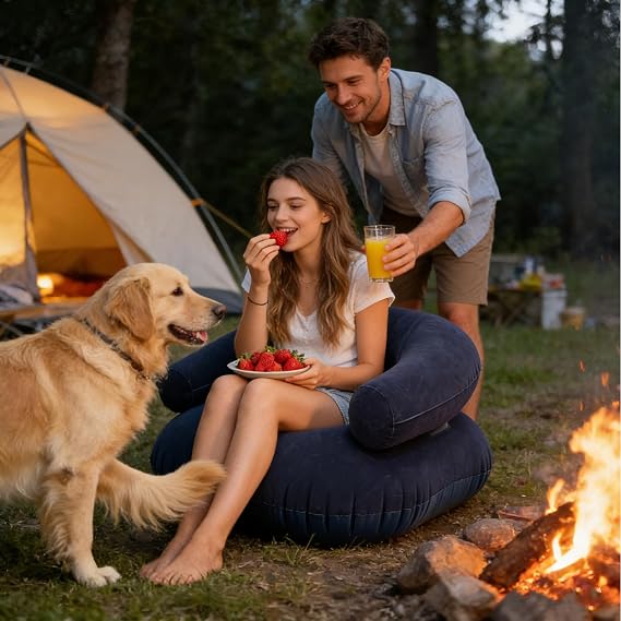 Inflatable Chair Flocked Comfortable Lounger Furniture