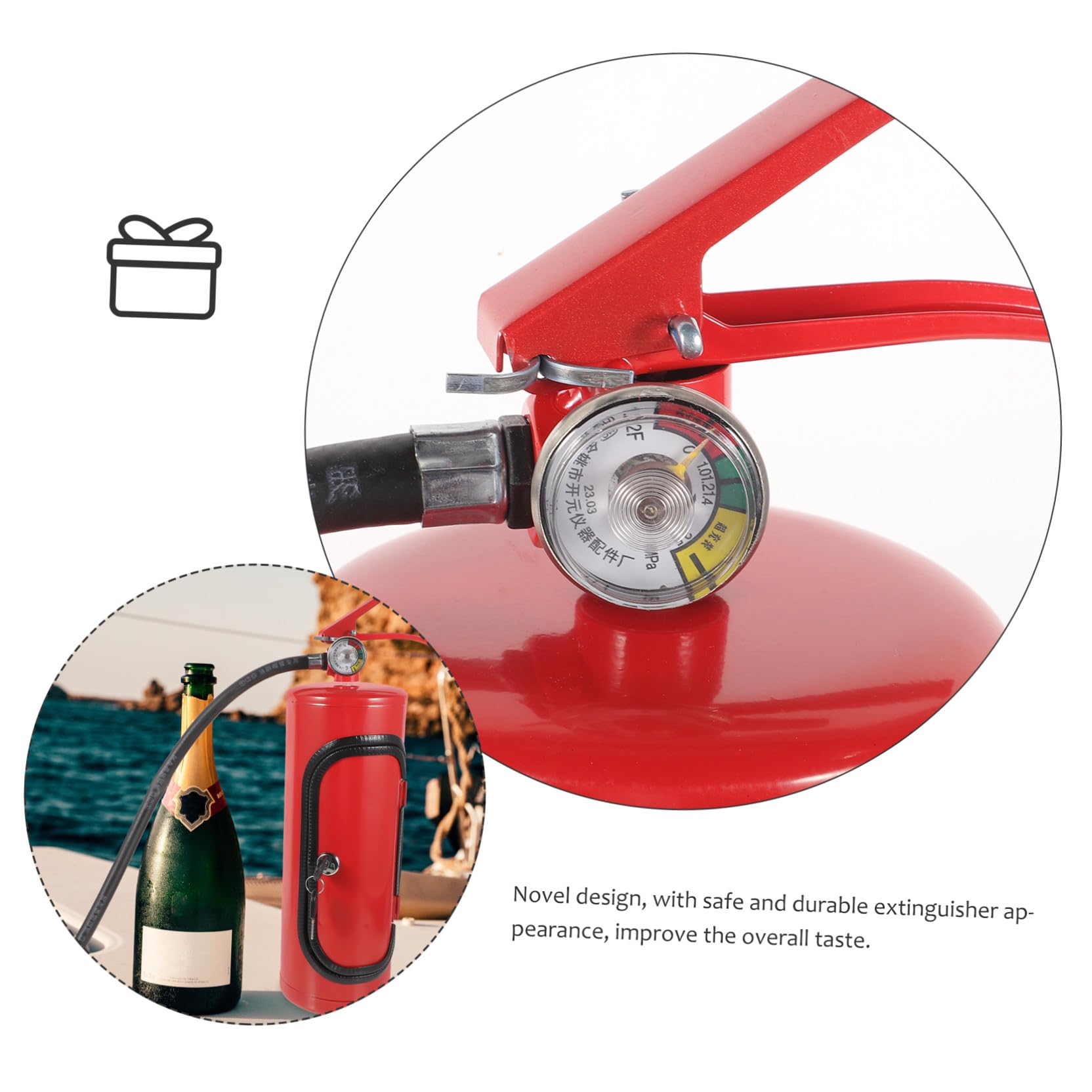 Scatola Portabottiglie Metallo Stile Estintore, Contenitore per Conservazione Vino Rosso e Whisky, Elegante Cofanetto Regalo per Feste e Compleanni, Design Compatto e Resistente
