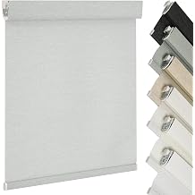 NoDrill Cordless LightFiltering Roller Shades Custom Cut, RenterFriendly Easy Install, Soft Daytime Privacy for Bedroom, Kids Room, Living Room & Study, Stripe Light Gray