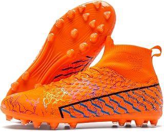 Unisex Soccer Cleats Mens Lightweight No-Tie Lacing System Multi-Surface Football Shoes with Ankle Support for Beginners to Advanced Players
