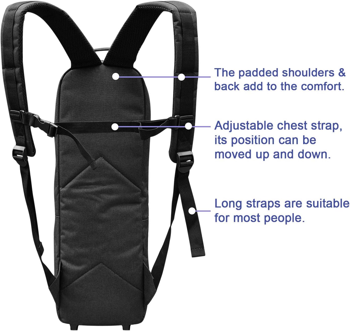 Oxygen Tank Backpack O2 Cylinder Carrying Holder Bag for Tank D/M-15, JD/M-22 (Black)