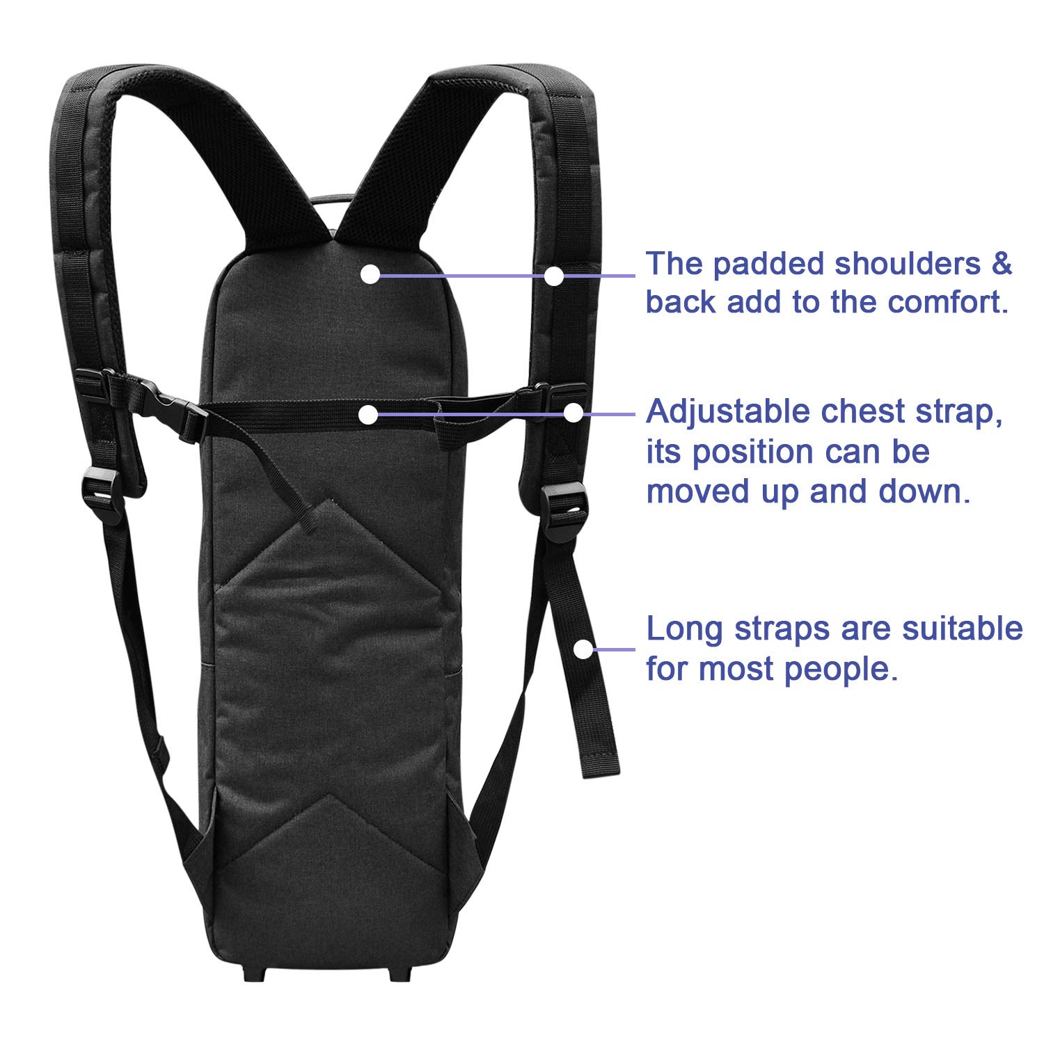 Healvaluefit Oxygen Tank Backpack O2 Cylinder Carrying Holder Bag for Tank D/M-15, JD/M-22 (Black)
