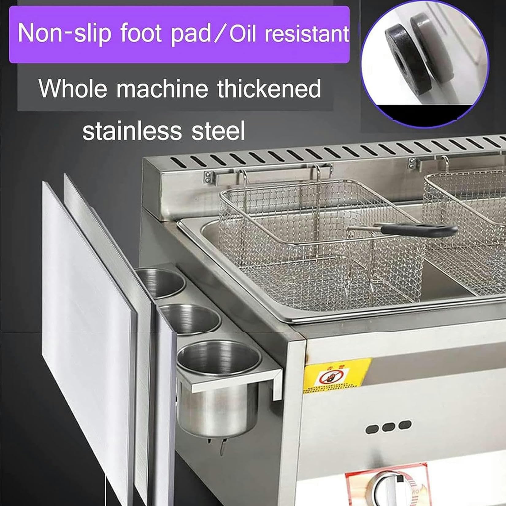 Friggitrice Professionale A Gas da 10 Litri, Regolazione Manuale della Temperatura, in Acciaio Inox, A Infrarossi, con Cestello Rimovibile, per Patatine Fritte