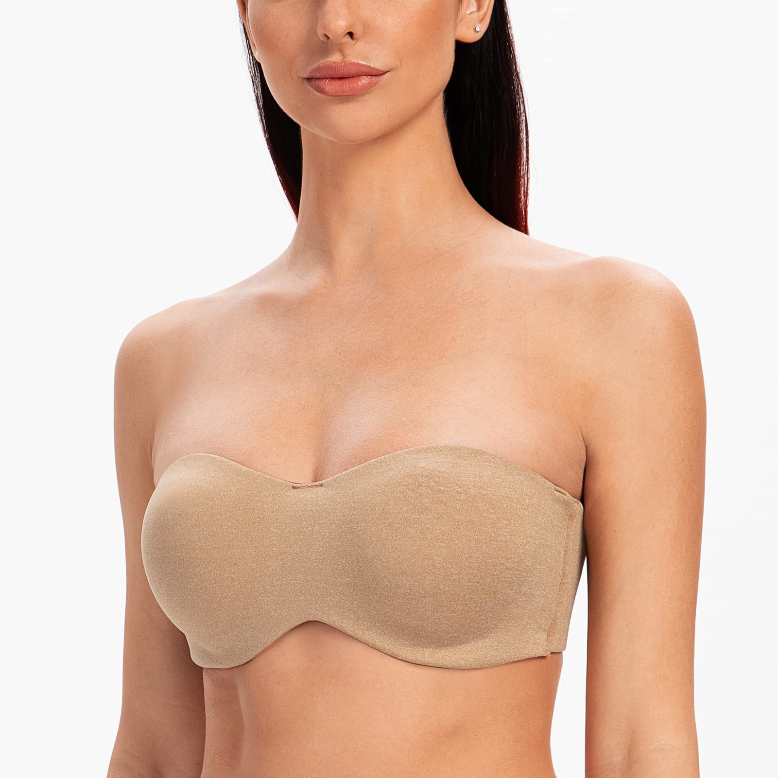 MELENECA - Sujetador con Aros sin Relleno Reductor sin Tirantes Bandeau para Mujer - 4