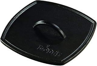 Lodge LPP3 Cast Iron Square Ribbed Panini Press, 8.25-inch