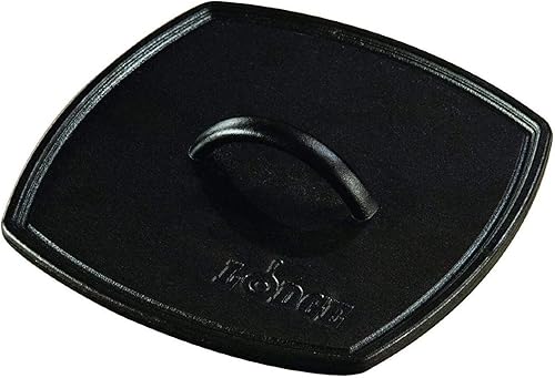 Miniatura 5 de Lodge - Prensa de parrilla de hierro fundido pre-curado con mango en espiral de agarre frío de 45 x 675 pulgadas color negro