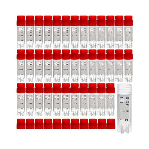 Tubos de viales criogénicos de PP de 0.1 fl oz, rosca externa, sin código de barras, viales de plástico estériles con tapa de sellado estupenda y