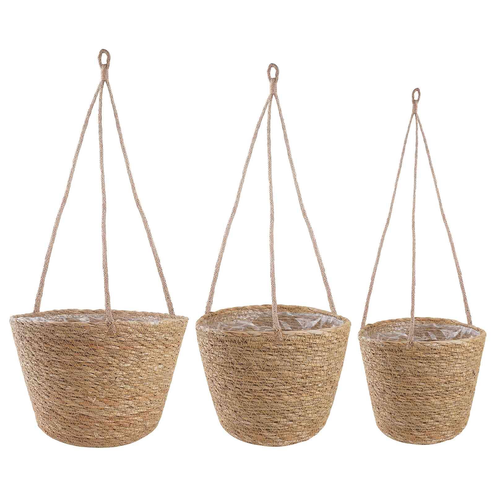 Seegras Pflanzenkörbe 3 pcs Natur Ø26 x 19 cm