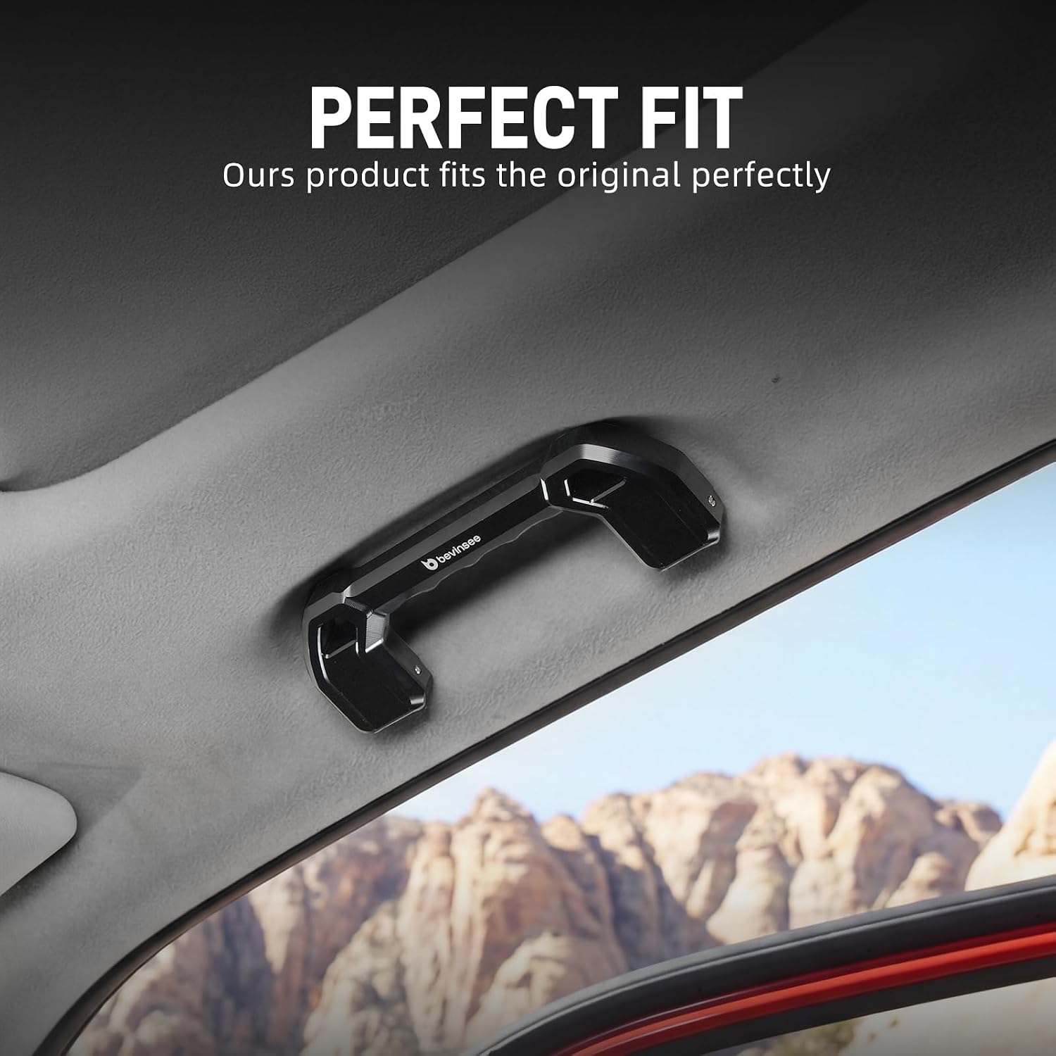 Bevinsee Grab Handle Aluminium Compatible with Toyota 4Runner 2010-2024, Yaris 2012-2018, Prius 2010-2015, Scion XB 2008-2015, XD 2008-2014, Replaced 74610-02071-B0, Anodized, CNC