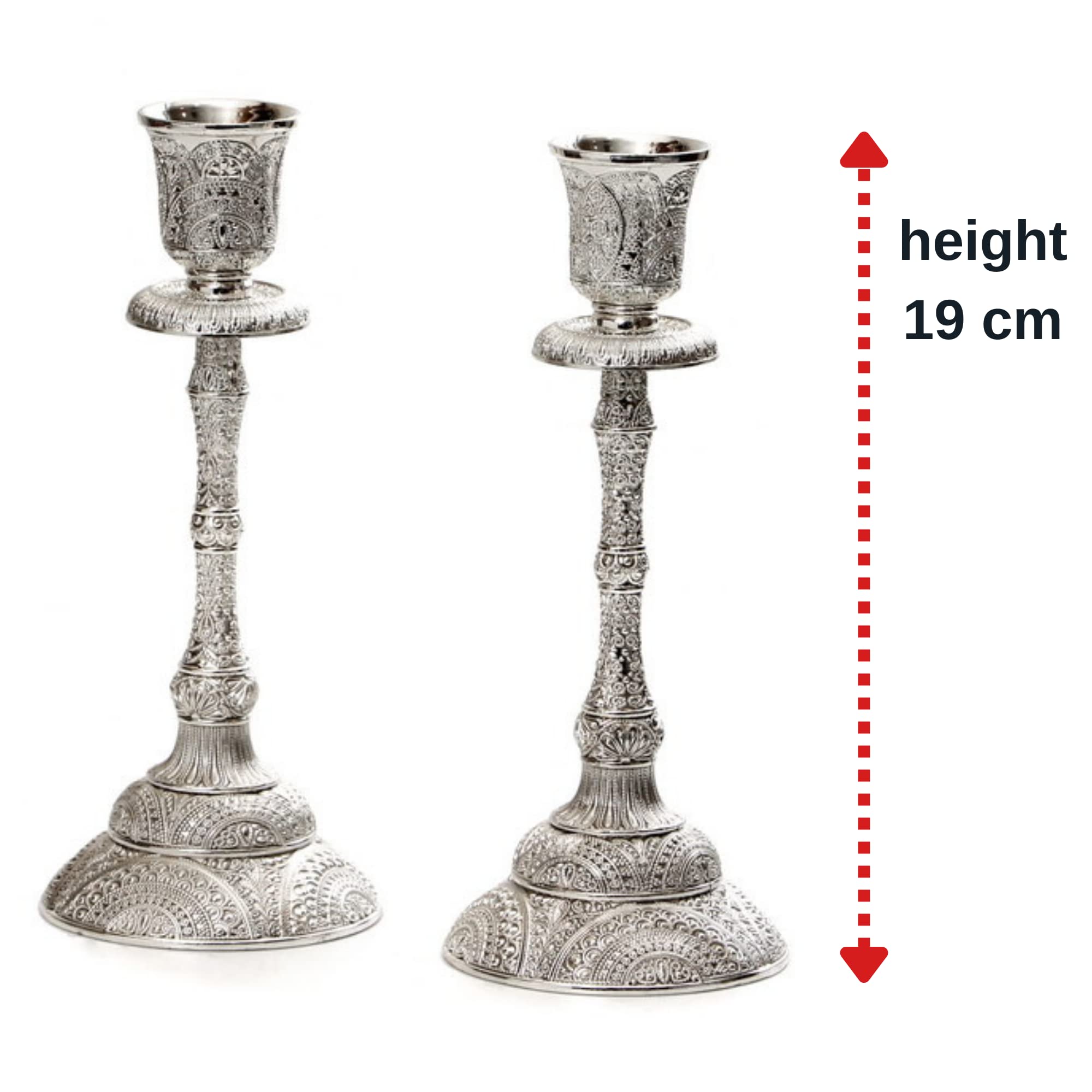 Zion Judaica Enamel Coated Modern Cylinder Candlestick Holders Set in Gift Box 5 Elegant Shabbat Kodesh Candle Holder Fits 5/8 and 7/8 Thick