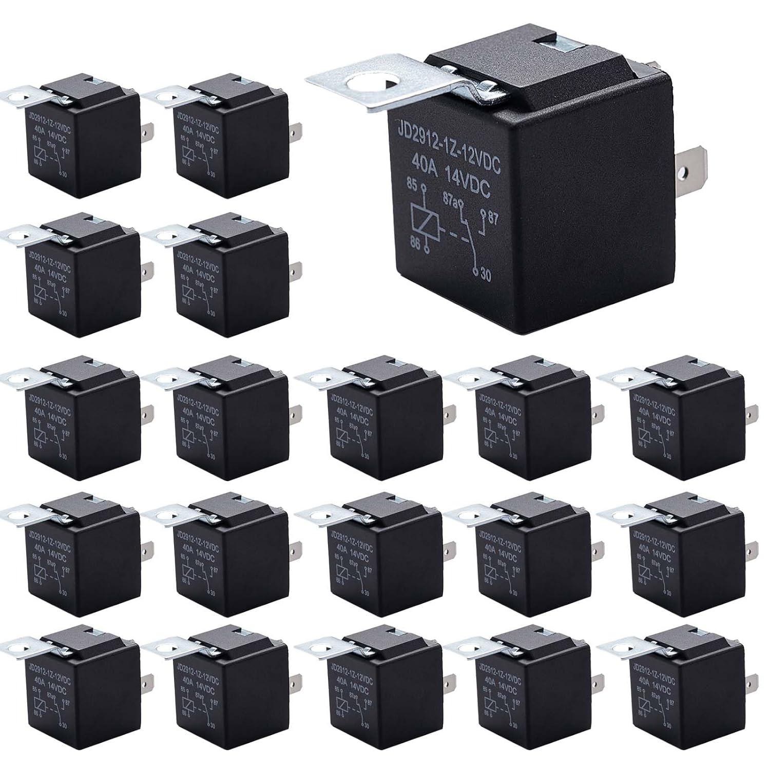 20-Pack 12V 40/30AMP 5-Pin SPDT Automotive Relay Kit, Compatible with Power Trim and Tilt