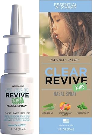 Nasal Spray, Fast Relief of Nasal Allergy and Sinus Irritation, Dryness and Mucus Removal, Non Drowsy and Zero Dependency Formula (Kids, 1pk)