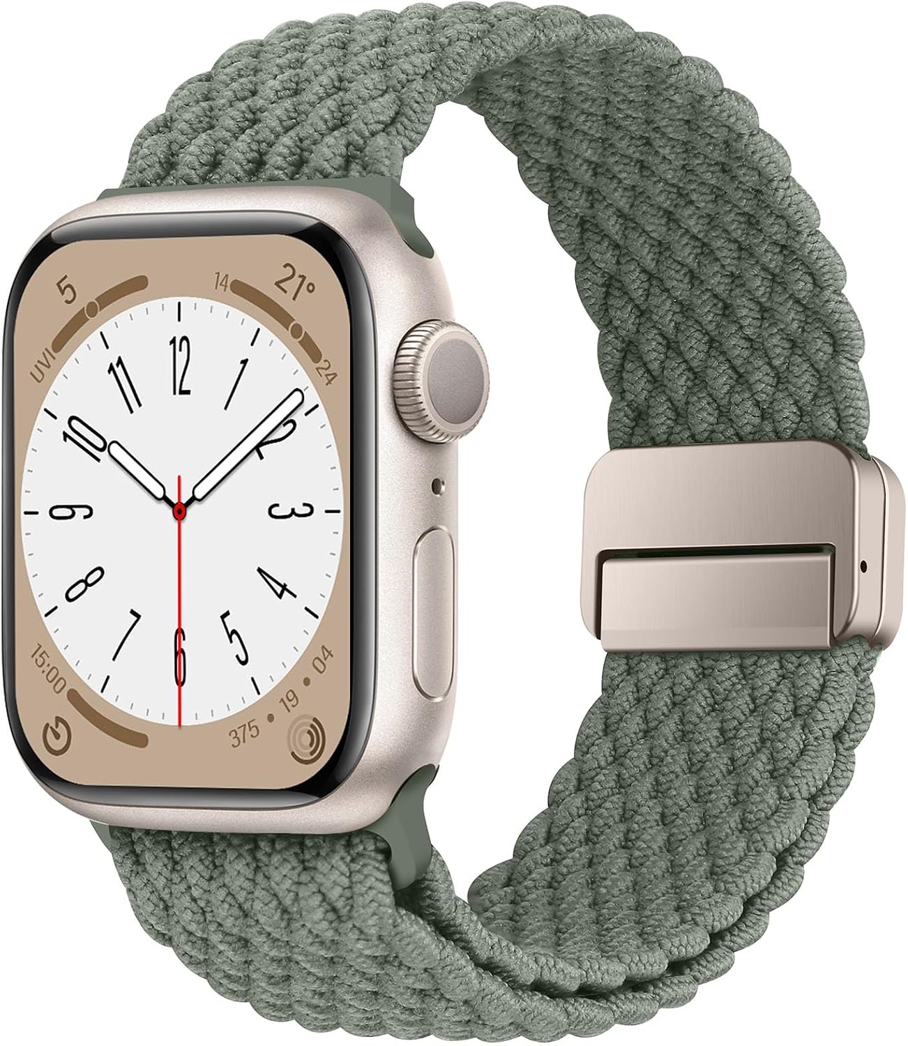 HITZEE Compatible with Apple Watch Band 49/46/45/44/42/41/40/38mm, Elastic Braided Bands with Magnetic Clasp Designed for Apple Watch SE 3/2/1 Series 11 10 9 8 7 6 5 4 (38/40/41/42mm, Olive Green)