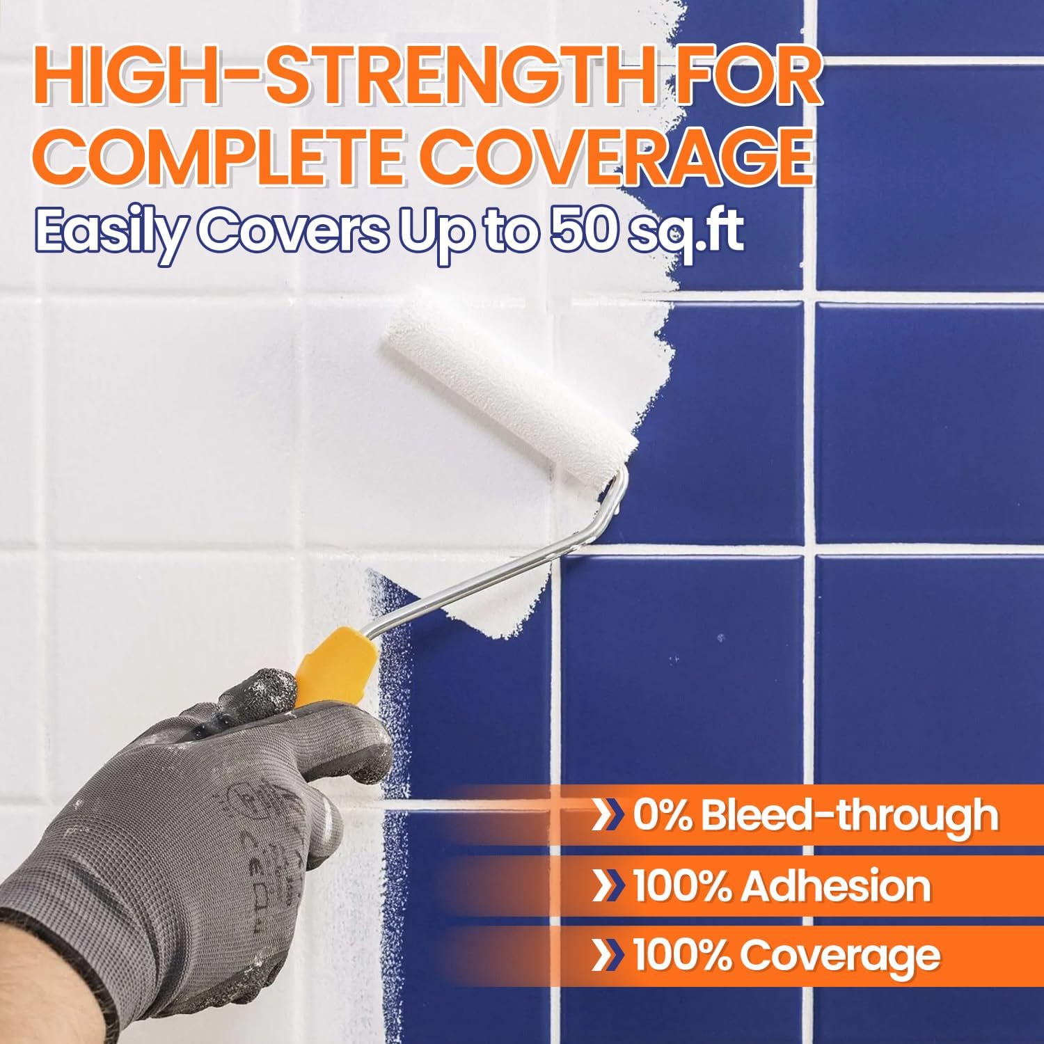 Specialty Tub and Tile Paint, Water-based Tub and Tile Refinishing Kit with Tools, Quick-Dry Tub Paint for Bathtub, No Odor Shower Paint, Bathroom Tile Paint, User-friendly on Tubs, Tile, Shower, Sink (Pure White)