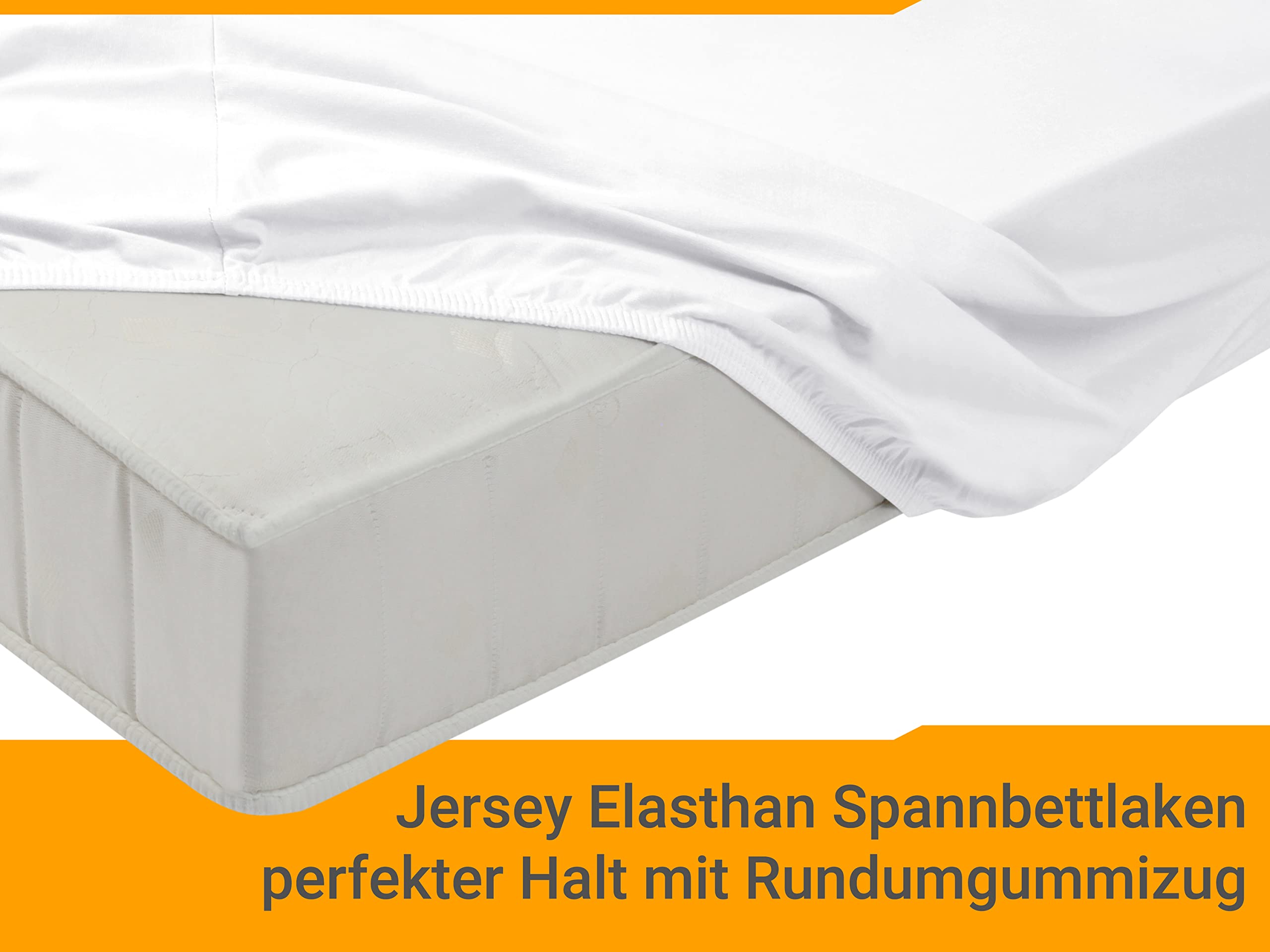 Luxus Wasserbett Spannbettlaken, 180-200 x 200-220 cm, Weiß | Öko-Tex Standard 100, rundum Gummizug, perfekter Sitz, hautfreundlich, pflegeleicht, bügelfrei, waschbar bei 60 °C