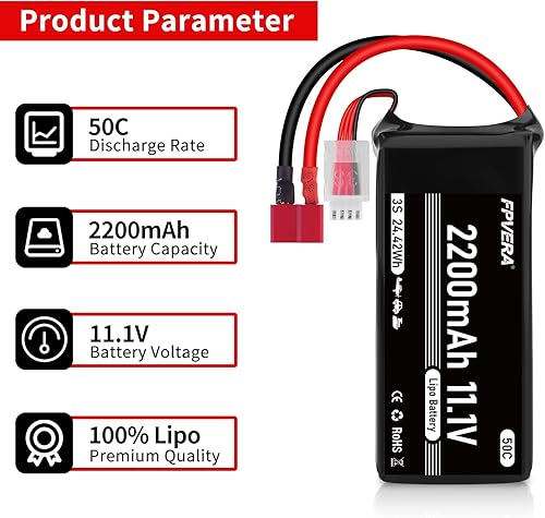 Miniatura 3 de FPVERA 3S 11.1V 2200mAh LiPo Batería 50C con Deans T Conector y 2S-3S Lipo Cargador B3Pro Cargador para RC Avión RC Quadcopter Helicóptero Drone FPV