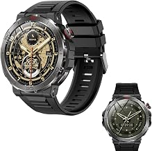 Smart Watch 1.43" AMOLED Display, Bluetooth Calling, IP68 Waterproof, Heart Rate Monitoring, Sleep Monitoring,Multi-Sport Fitness Tracking, Voice Assistant (Black)