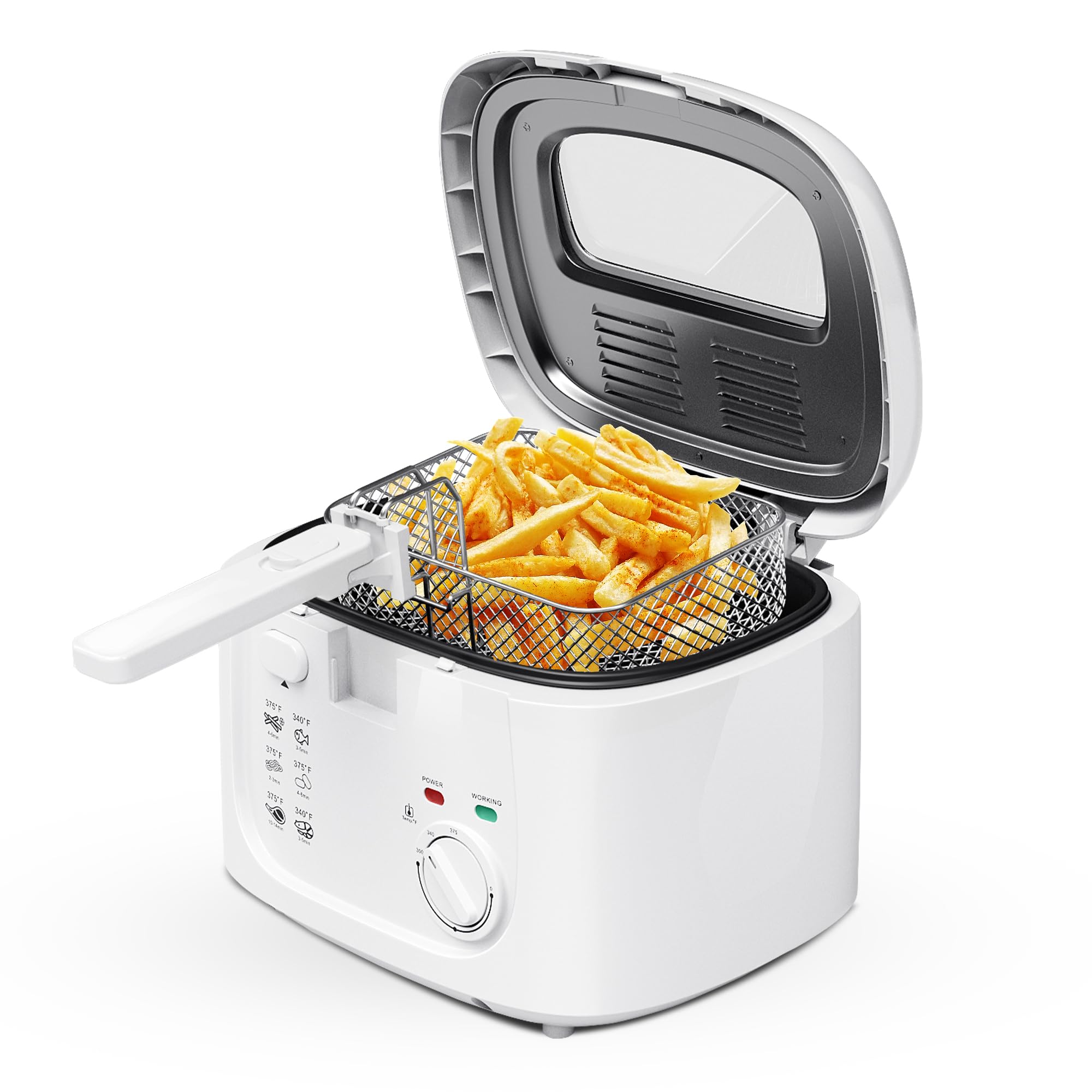 KEINVE Deep Fryer with temperature dial and indicator lights