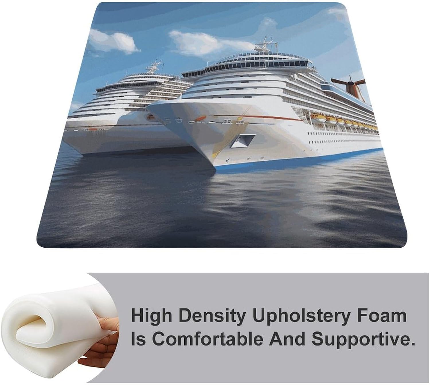Cruise Ship Degrees of Comfort Meditation Floor Pillow, Square Large Pillows Seating for Adults, Tufted Corduroy Cushions for Outdoor Yoga Tatami Fireplace Living Room 15x15 Inch