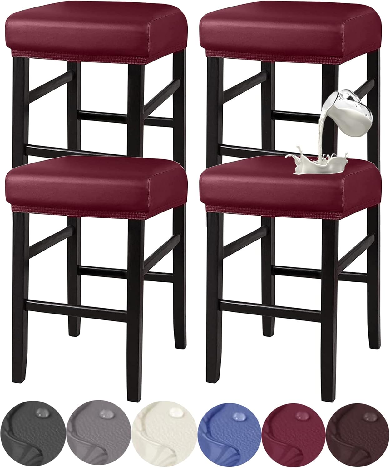 Stool Covers Rectangle, Stretch Waterproof PU Rectangle Bar