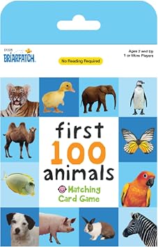 Briarpatch, First 100 Animals Matching Card Game, Based On Board Books by Roger Priddy, Preschool Learning for Kids