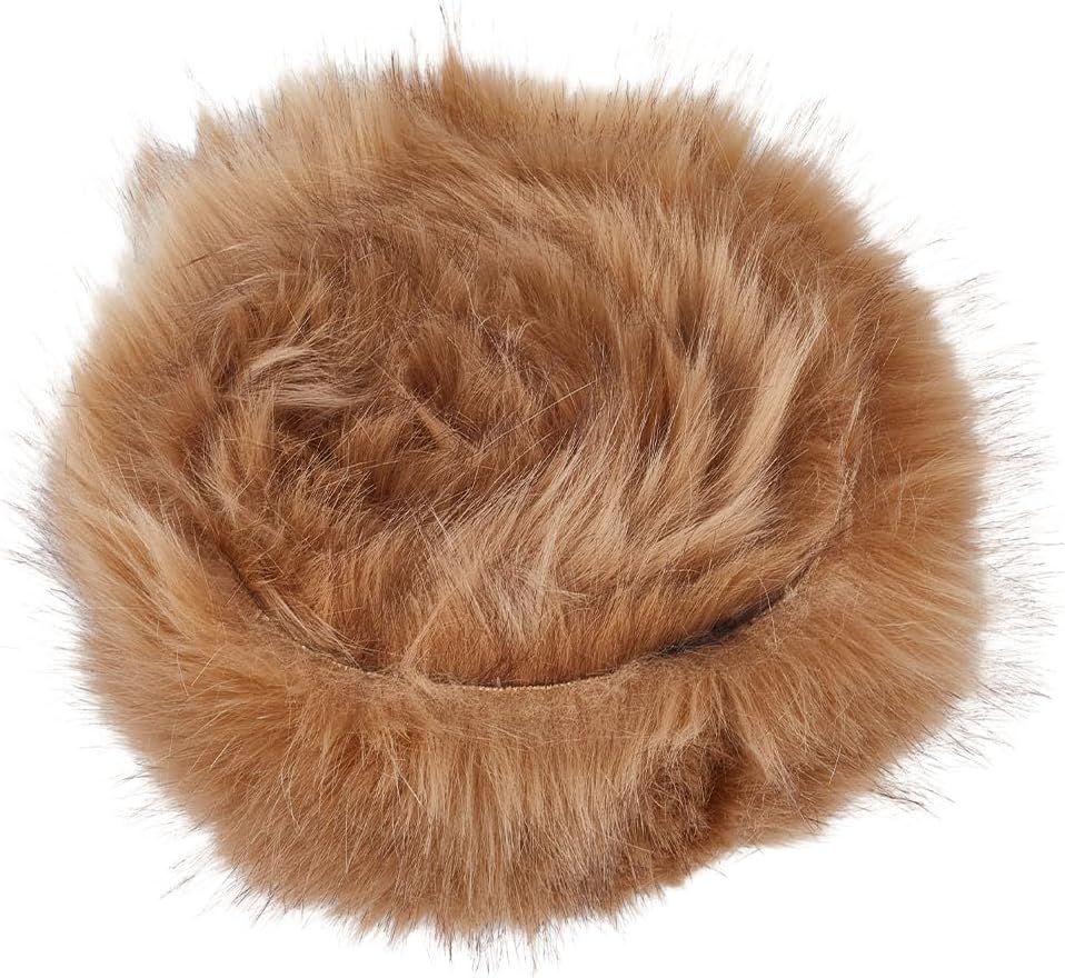 GORGECRAFT 2.8" Wide Shaggy Faux Fur Ribbon Roll Christmas Faux Fox Artificial Wool Fabric Christmas Synthetic Plush Patch Khaki Fluffy Fuzzy Trim Ribbon Cuts for Crafts Winter Halloween Santa Claus