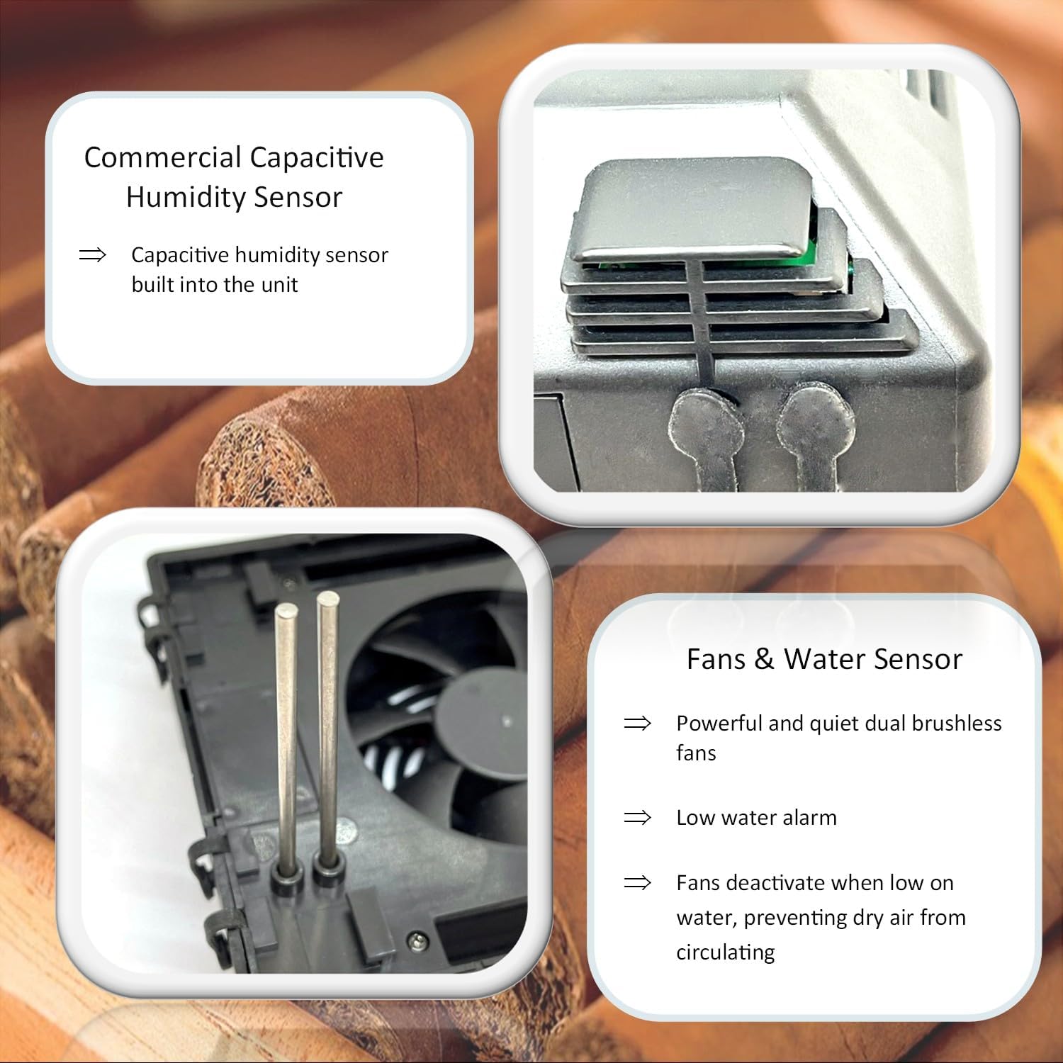 Cigar Electronic iCigar Pro Humidifier System for Wooden Humidor Cabinet (Humidifier + Bluetooth)