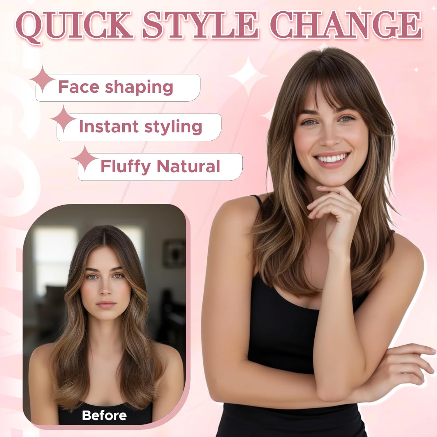 Clip in Bangs Hair Toppers for Women Real Human Hair, 360°3D Curtain Bangs for Thinning Hair Daily Wear (60, Platinum Blonde)