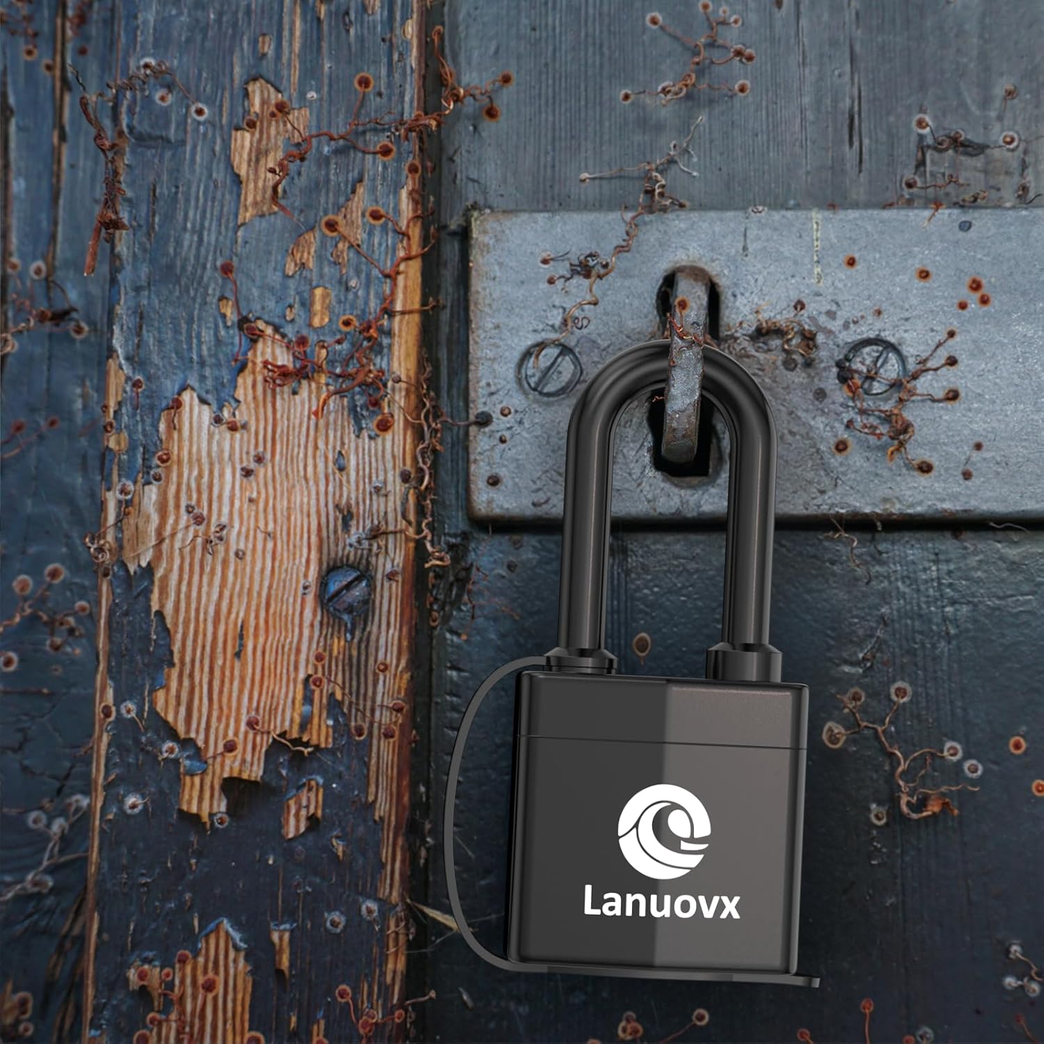 4 Pack Outdoor Waterproof Padlock with 2 Keys Heavy Duty Covered Silicone & ABS Weatherproof Lock 1.8 inch Wide, Secure Keyed Lock for Gates, Shed, Fence, Storage Units Durable Laminated Steel