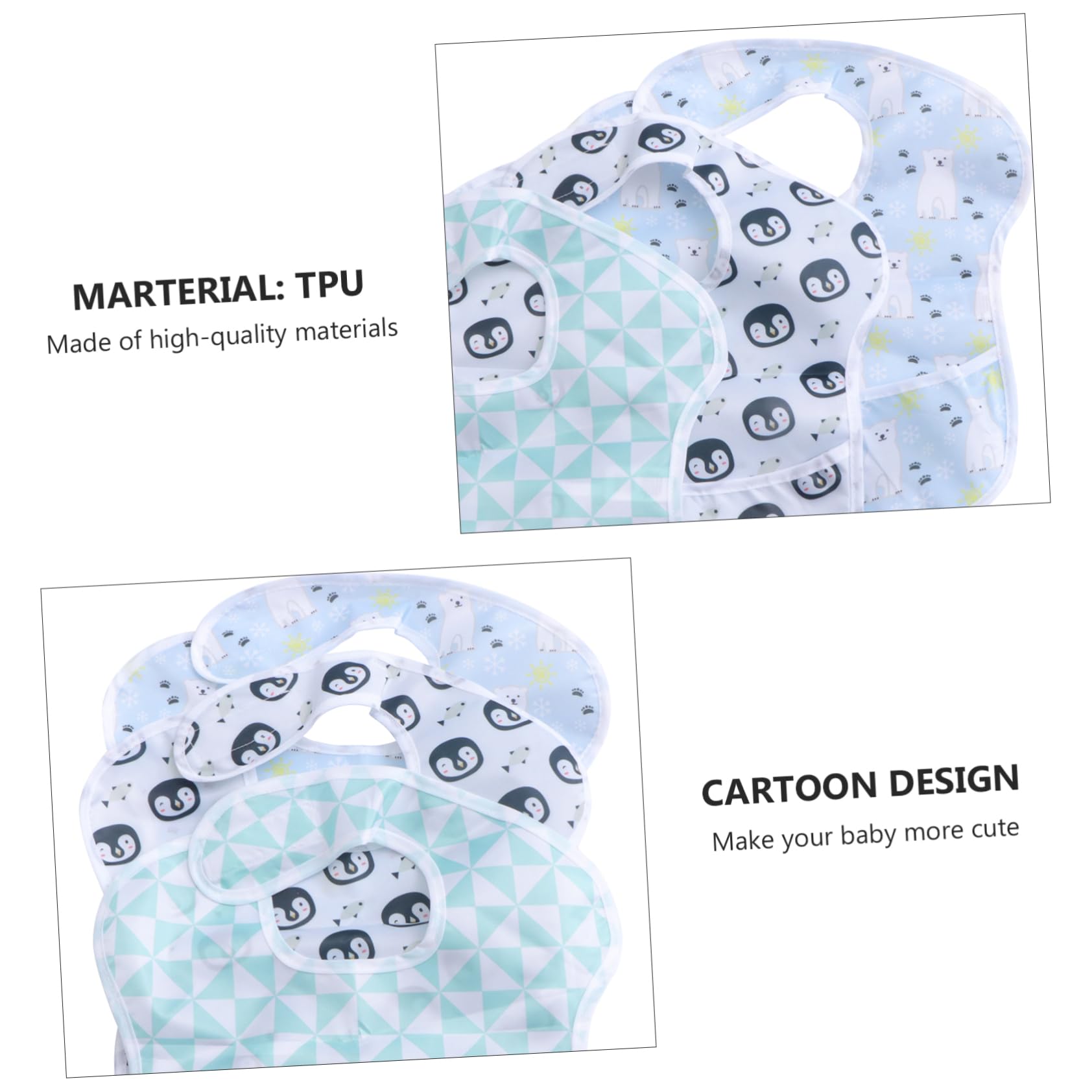 Abaodam Lot De 3 Bavoirs À Motif Pingouin Et Moulin À Vent Pour Bébés Garçons Bavoirs De Repas Pour Enfants Serviettes De Salive 3 Pièces X 3