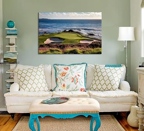 Miniatura 4 de chenchenArt California Coastline - Lienzo decorativo para pared, campo de golf de Estados Unidos, decoración de pared para sala de estar,