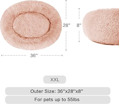 Vista 2 de Cama redonda para perros OQQ para gatos y perros medianos, lavable y redonda