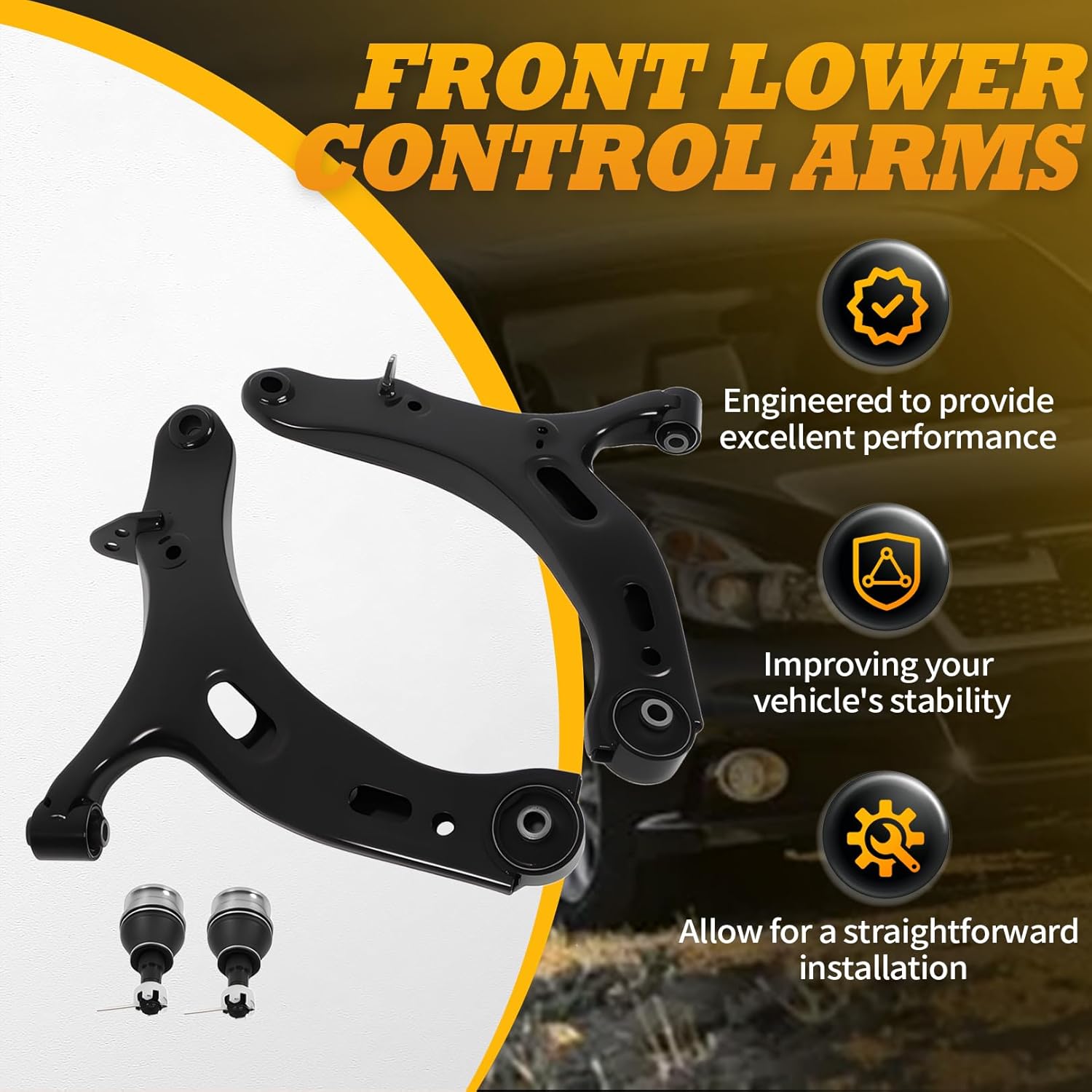 20202AJ05A 2 Pcs Front Lower Control Arms with Ball Joint & Bushing Compatible with Outback Legacy 2010-2014