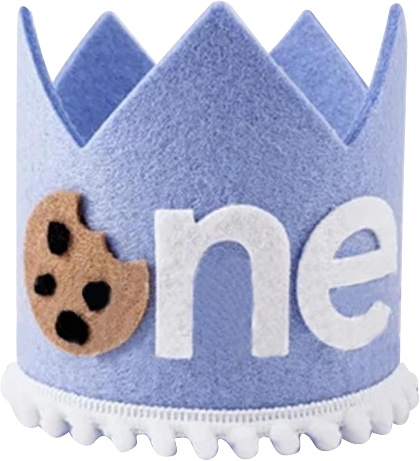Cookie Theme 1st Birthday Hat for Baby Boy – First Birthday Crown with Milk and Cookie Design, Smash Cake Party Headwear