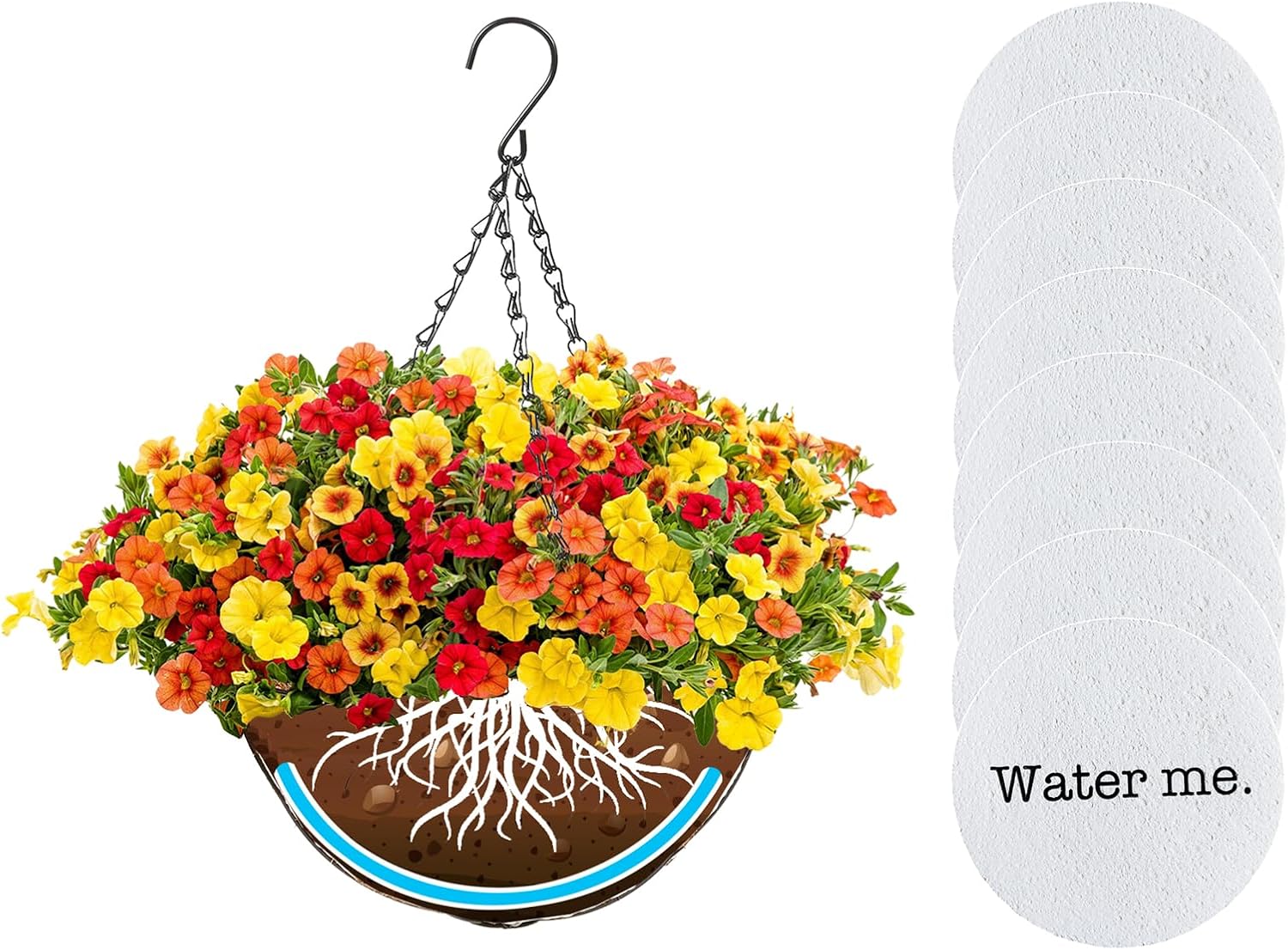 zoowalker 8" Self Watering Liners for Hanging Basket