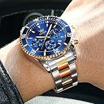 OLEVS Watches for Men Waterproof Luxury Analog Mens Watches Stainless Steel Business Fashion Mens Watch Big Face Dress Watches for Men Watch with Date(Blue/Black/Green/Gold Dial)