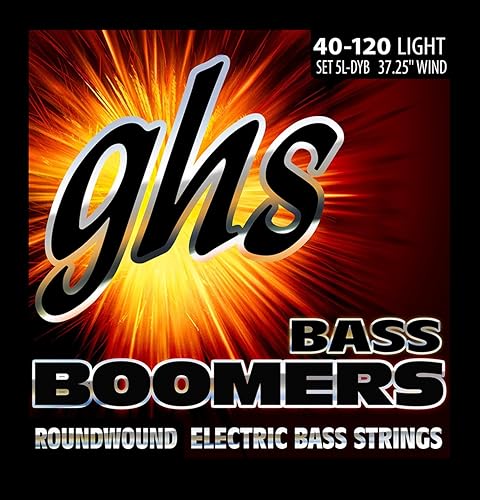 Miniatura 18 de GHS Strings 5M-DYB - Bass Boomers de 5 cuerdas, cuerdas para bajo eléctrico niqueladas, escala larga, mediano (45-130)
