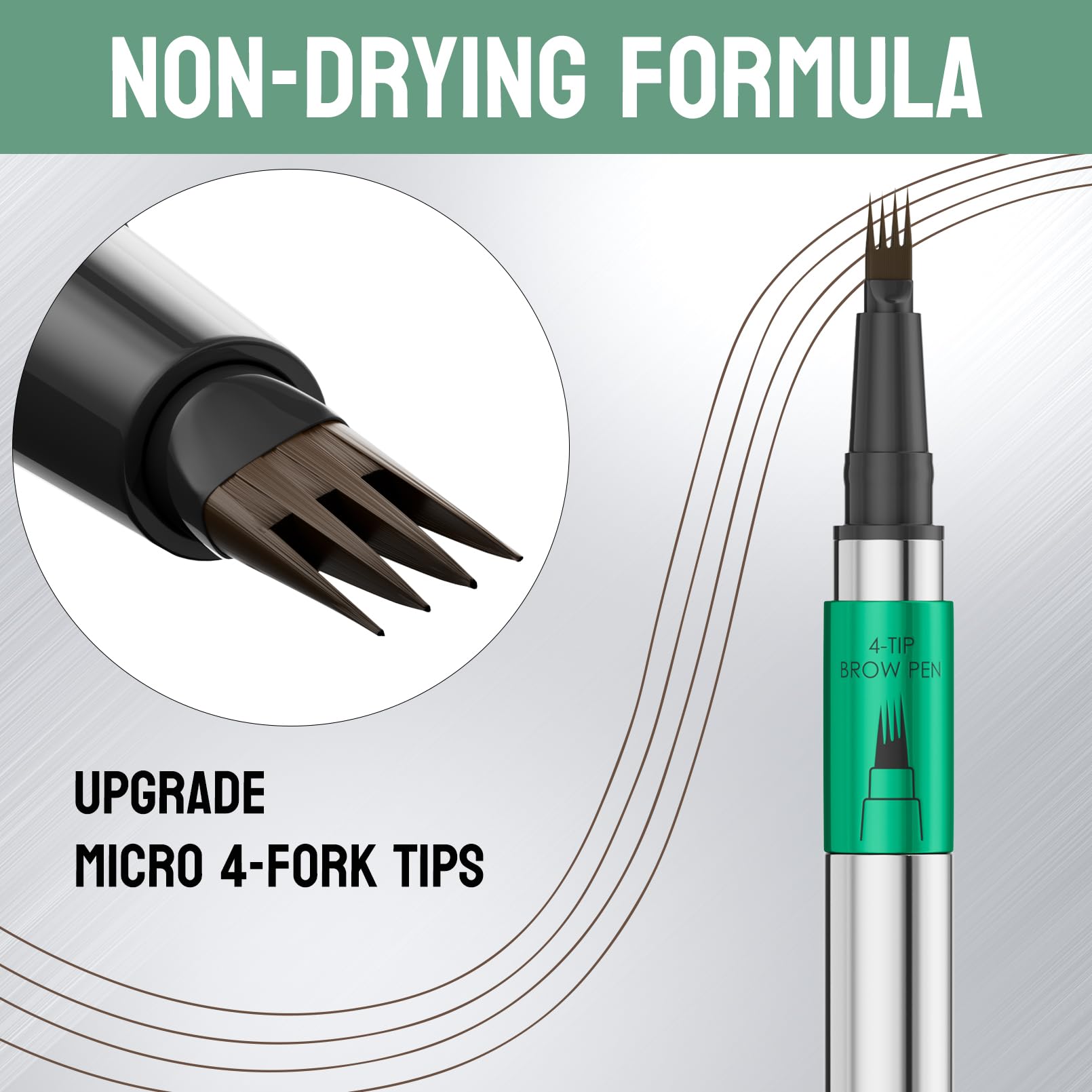 Eyebrow Pencil, Microblading Eyebrow Pen with 4 Fork Tip - Image 2
